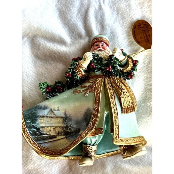 Thomas Kinkade Bringing Home the Tree Santa Old World Santa Collection Ornaments - Picture 1 of 5